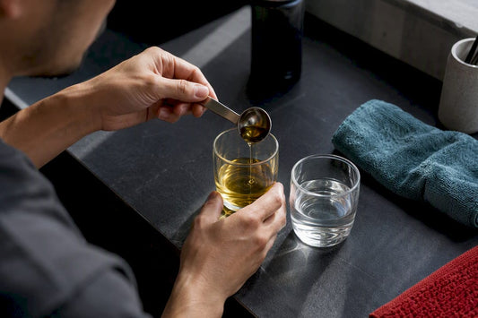 Sesame oil and mouthwash prepared for rinsing